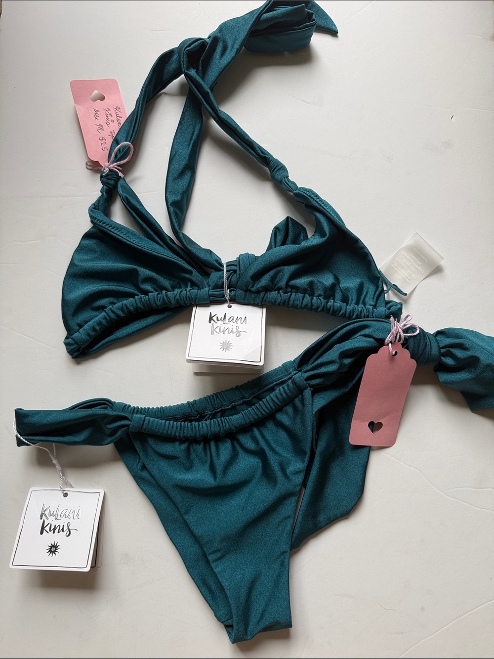 Kulani Kinis Teal Green Halter Bikini Set - Picture 2 of 4